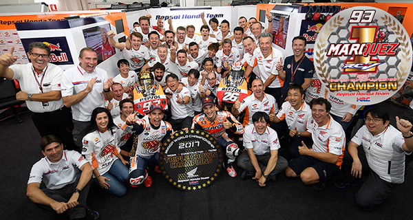 Honda包揽世界公路摩托车锦标赛MotoGP组厂商、车队和车手三项桂冠