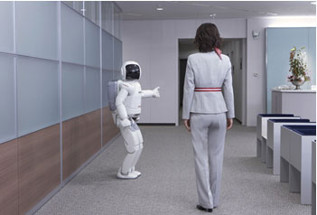 Honda开发出可协调多个机器人ASIMO共同工作的智能技术-让路