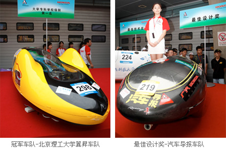节能车云集上海，参加Honda节能竞技大赛-最佳设计和最佳技术奖